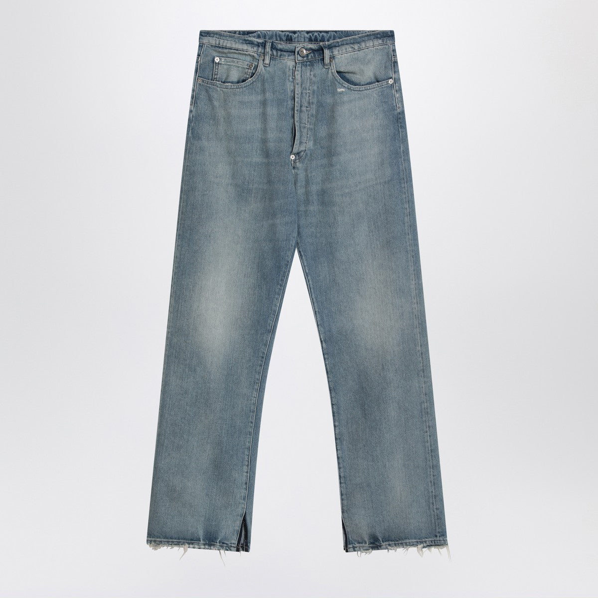 Maison Margiela Blue washed-effect jeans with buckle